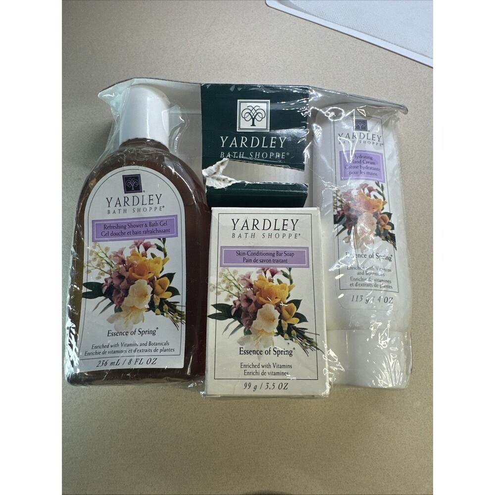 Yardley Bath Shoppe Essence Of Spring Gift Set Body Wash, Bar Soap, Hand Cream